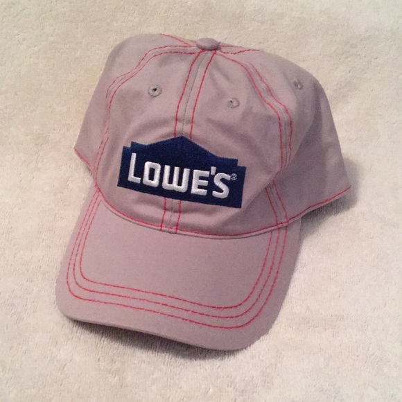 Lowe’s Home Improvement hardware store hat 6 panel trucker style cap gray blue - Picture 2 of 10